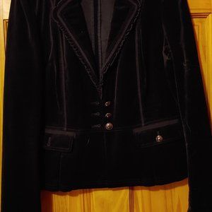 Black Velvet Blazer - Size 12
